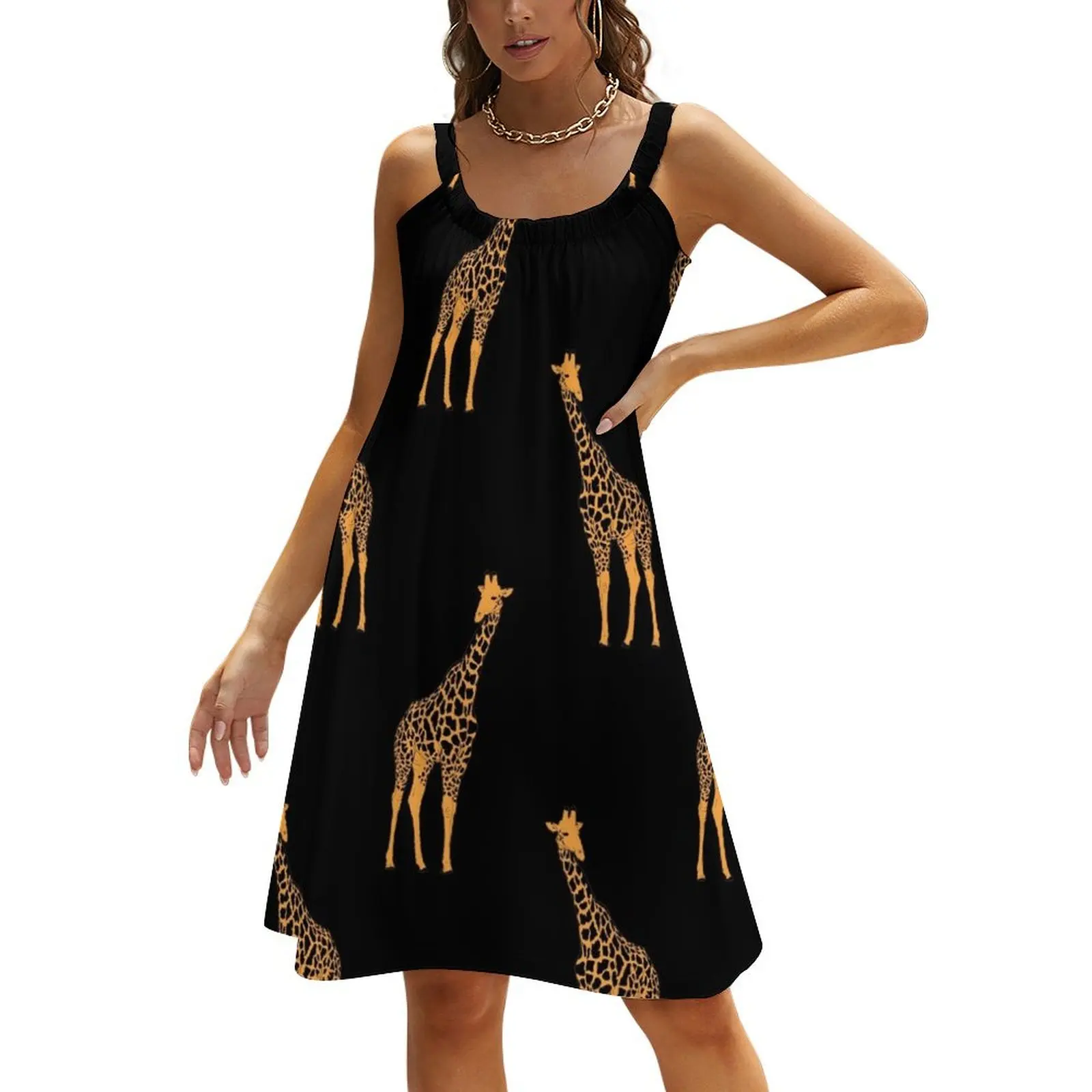 

Black Giraffes Beach Sling Skirt summer dress women clothes