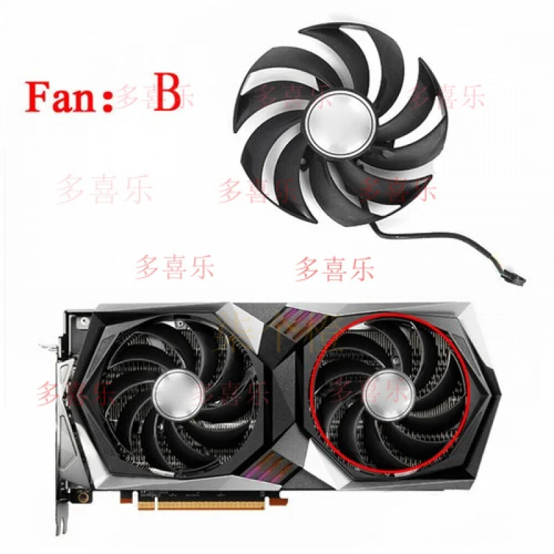 ZMZM لـ MSI GeForce RTX3060 3060Ti RX6700 6600XT Gaming X مروحة تبريد بطاقة الرسومات