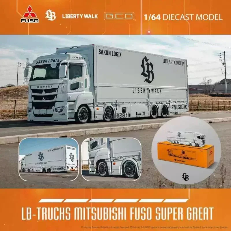 GCD 1:64 FUSO silueta LBWK Mitsubishi motores Lightning Wing camión simulación aleación Die-cast coche modelo colección regalo juguete