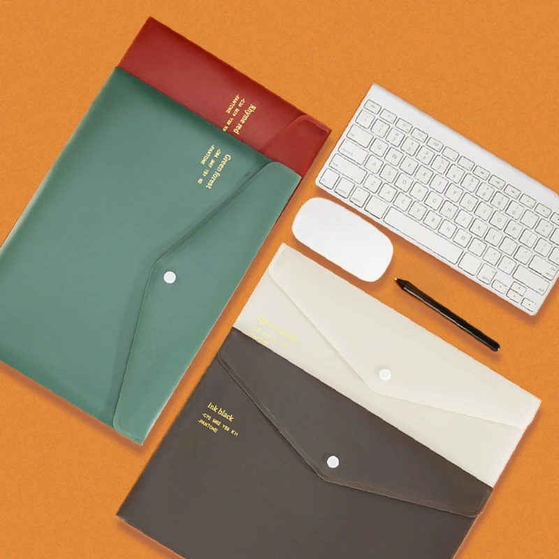 12 PCS A 4 File Bolders Document File Bag Bag Bag مع Press 601D