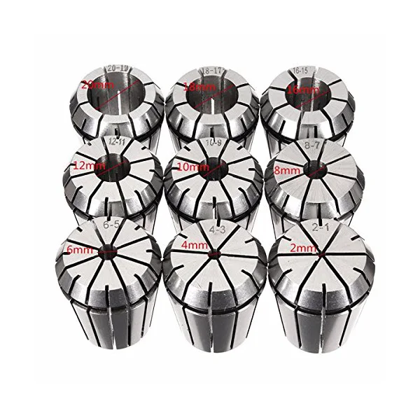 AWAH 9Pcs ER32 Spring Collet Set For CNC Workholding Engraving Machine And Milling Lathe Tool 2/4/6/8/10/12/16/18/20Mm