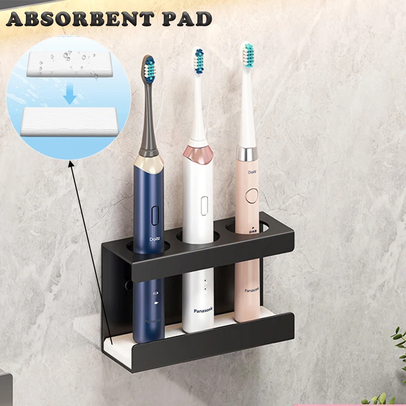 Aluminum Wall Mount Electric Toothbrush Holder for Bathroom, Shower, Toothbrush Hanger Brush Stand, Hanger Bathroom Organizer