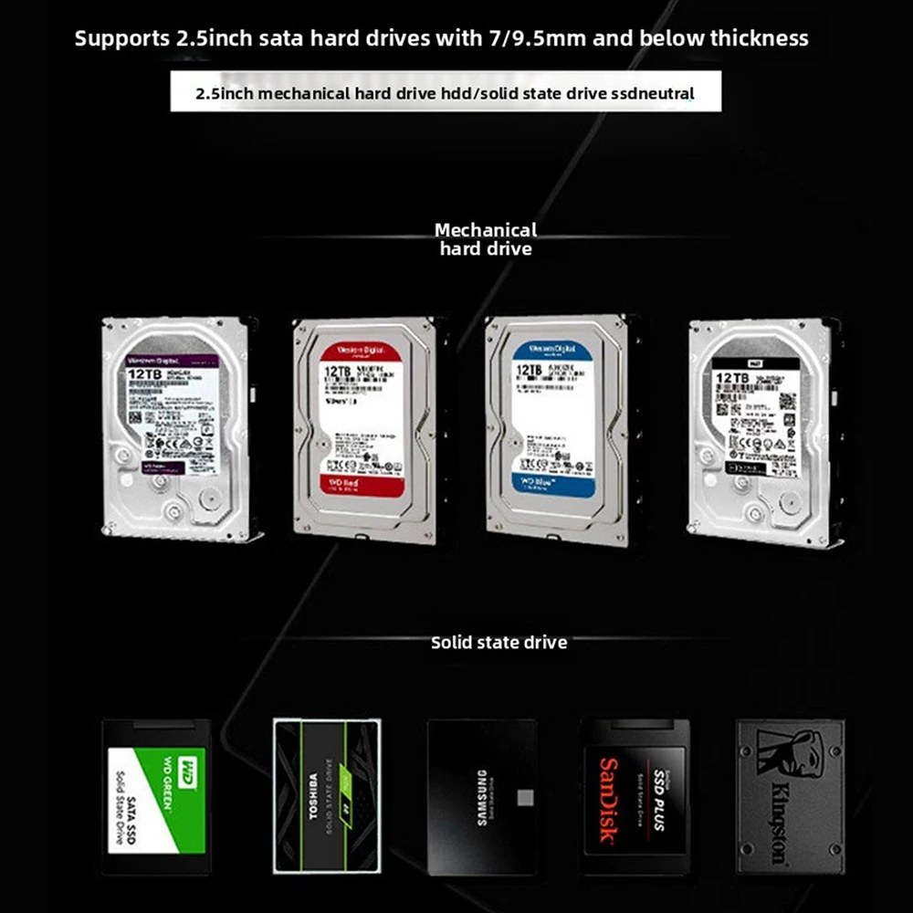 Gabinete de disco rígido transparente usb3.0 interface sata ssd mecânico universal gabinete de disco rígido de 2.5 polegadas para armazenamento móvel