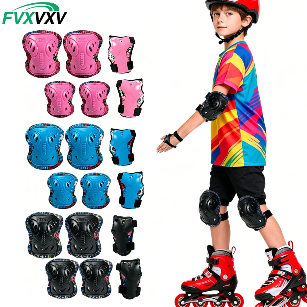 Knee Pads for Kids Protective Gear Set with Knee Pads Elbow Pads and Wrist Guards Ideal for Girls Boys Skating Skateboard Scoote