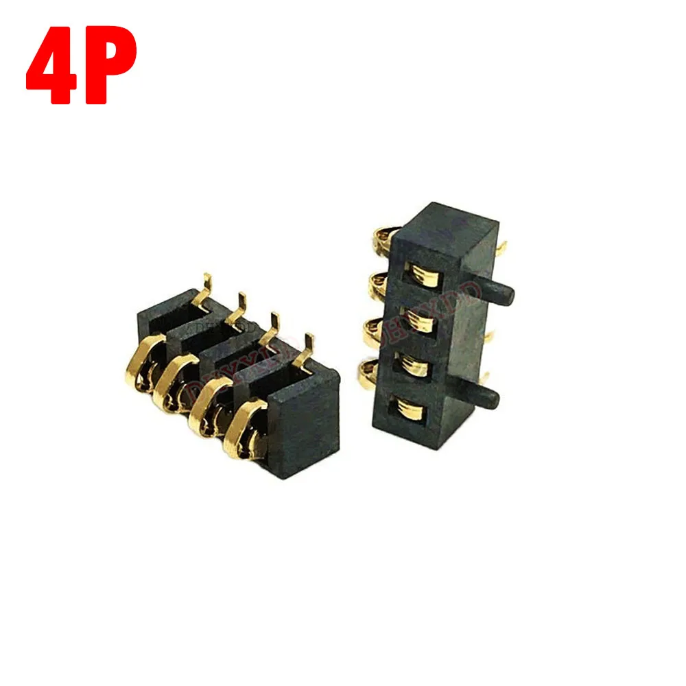 10x 1P 2P 3P 4P Battery Base 2.5 Pitch 1 2 3 4 Pin Gold Plated Spring Male Female Contact Power Charge Connector Conductive Base