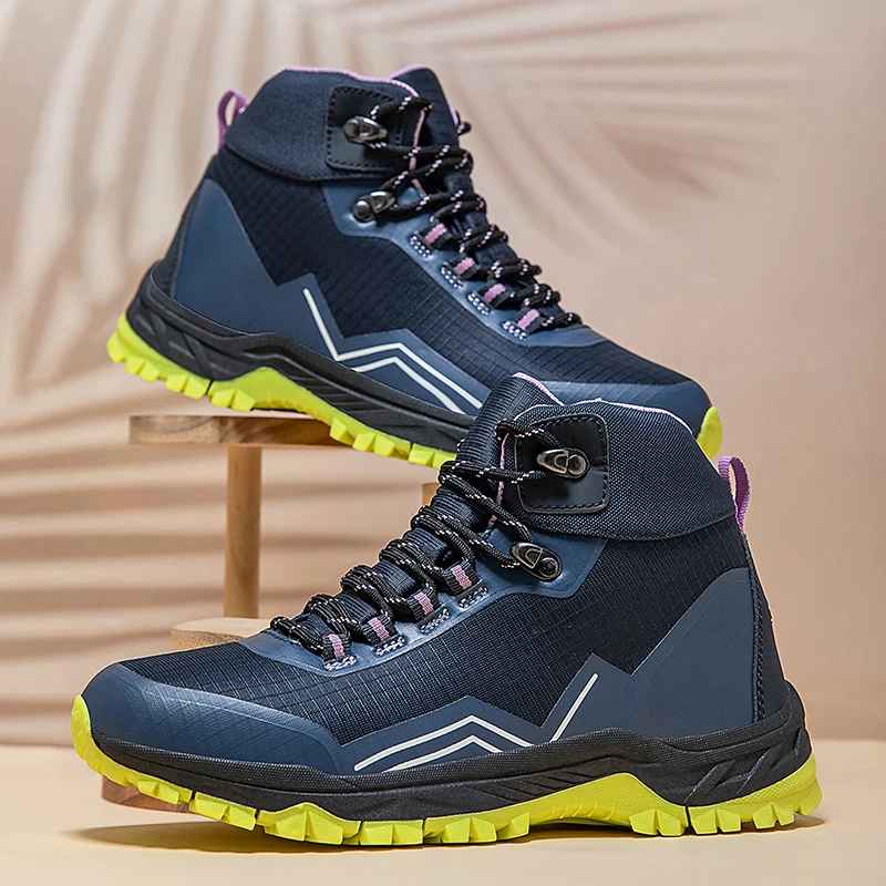Botas de senderismo al aire libre Unisex para hombres y mujeres, zapatillas de Trekking de alta calidad, zapatos de plataforma para caminar para hombres, zapatos deportivos antideslizantes para mujeres