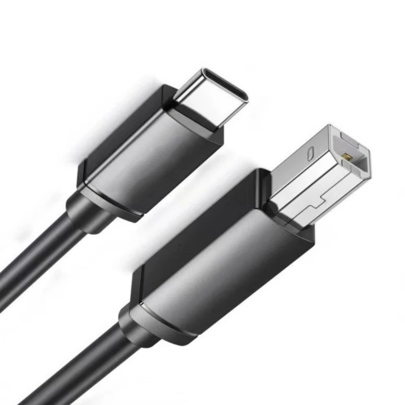 USB C to Square Port Printing Data Cord Wire 24/28AWG Male to Male Connector for Printers, Scanners Wide Compatibility