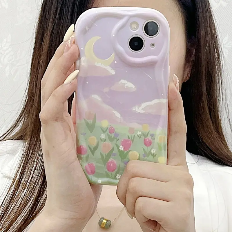 Tulip Flower Soft Phone Case For XiaoMi Redmi 12 Note 13 Pro 12S A2 A1 Plus 12C 13C 10C 9A 9C 10 11 9 8 POCO F3 Cover Funda