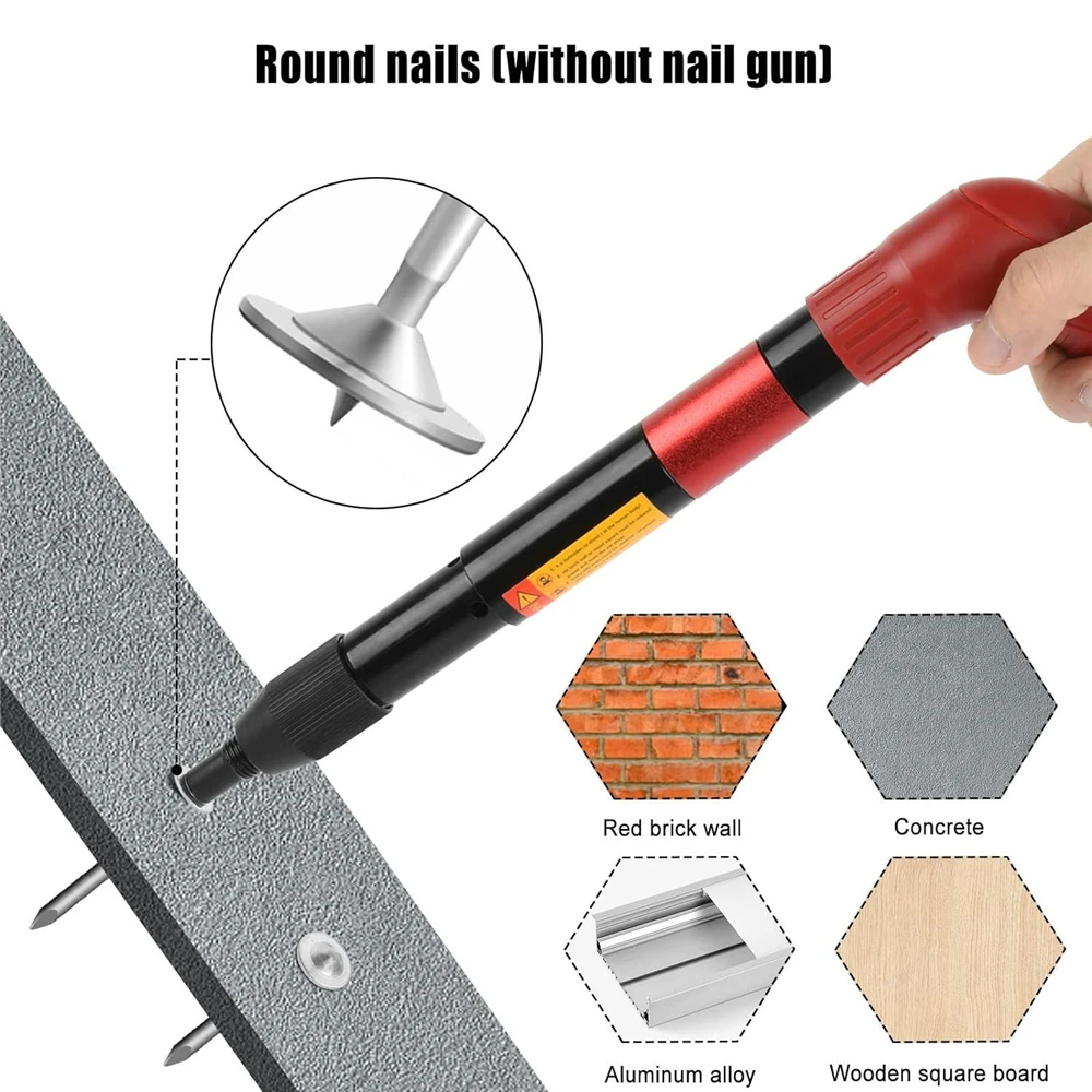 100PC Steel Round Nails for Nail Wall Fastening Tool Slotting Device Wall Fastening Tool Duct Fixing Device Nail Gun Accessories