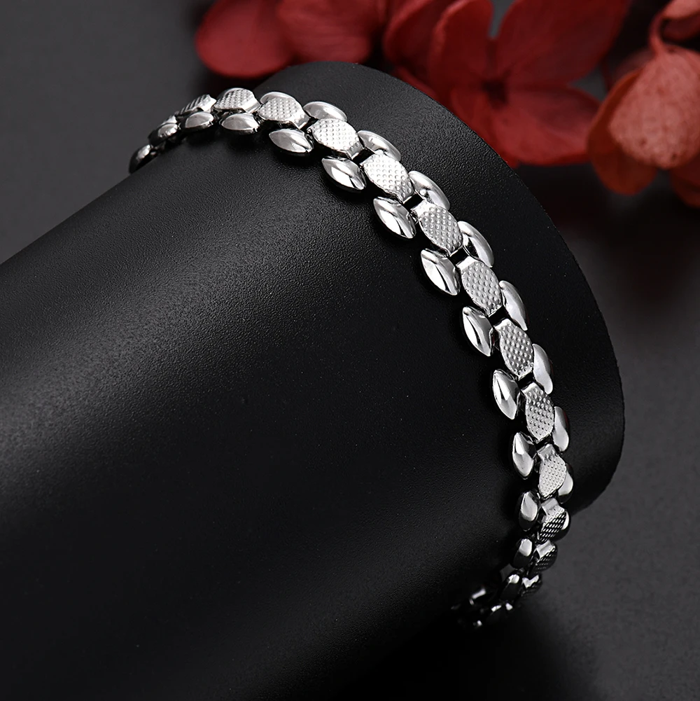 

New fashion custom 925 Sterling Silver Chain Bracelets for Men Charm Women Wedding Party 18+5cm Birthday gift Wholesale jewelry