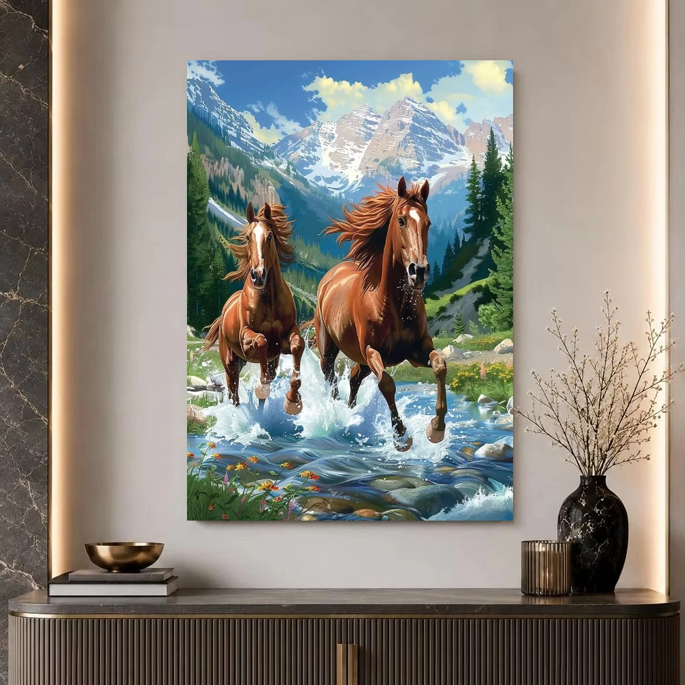 ภาพวาดสีน้ำมัน ลายม้าวิ่ง ทิวท - Model Kit Horse บทวิจารณ์และราคา