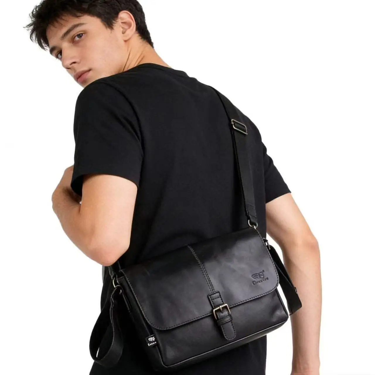 

Tee-Box New Men's Single oulder Bag Faion Busin Crossbody Bag Mailman Motorcycle Bookbag Soft Handle Casual Sle