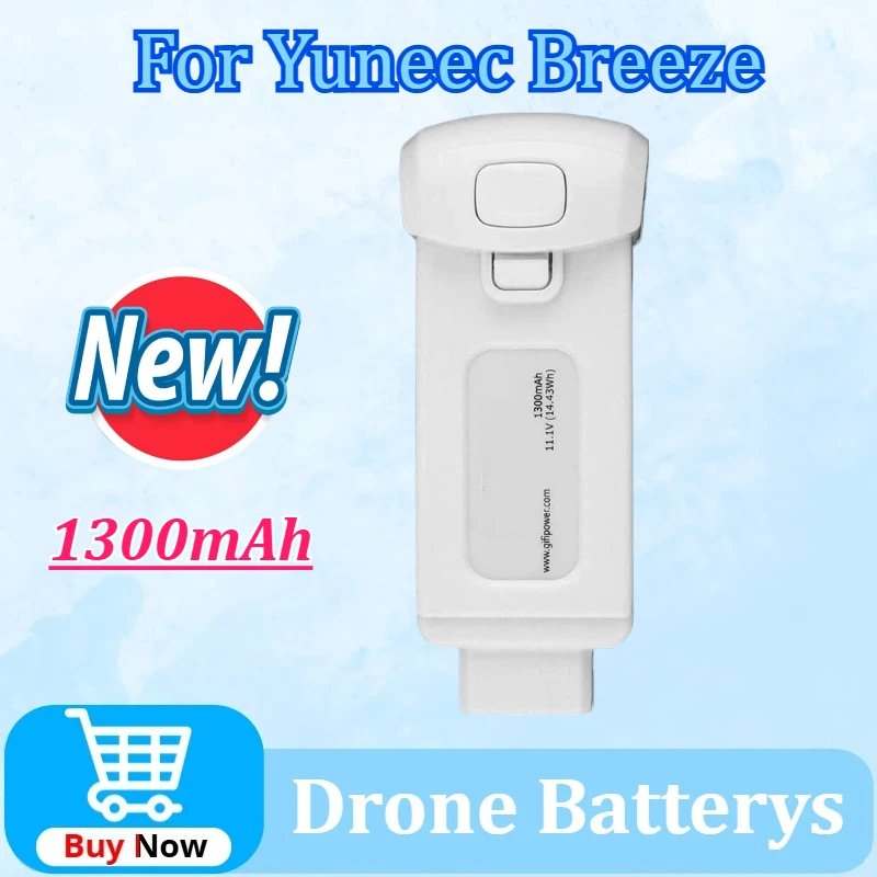 

Newly Upgraded 11.1V 1300mAh 14.43Wh LiPo Battery Rechargable Battery for Yuneec Breeze RC FPV Drone