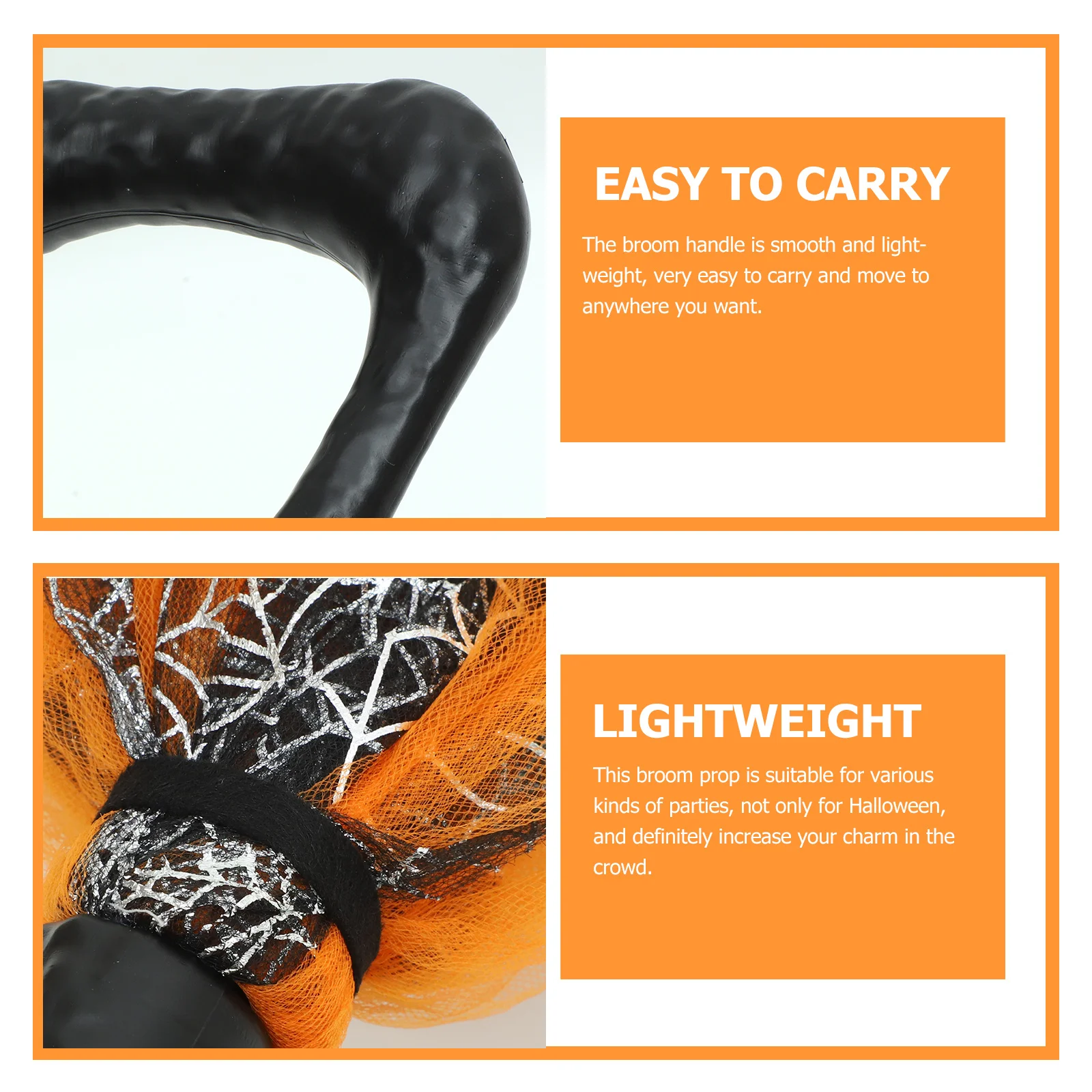 

Хэллоуин ведьма метла съемный реквизит легкая прочная пластиковая метла украшение для вечеринки косплей костюм Хэллоуин метла