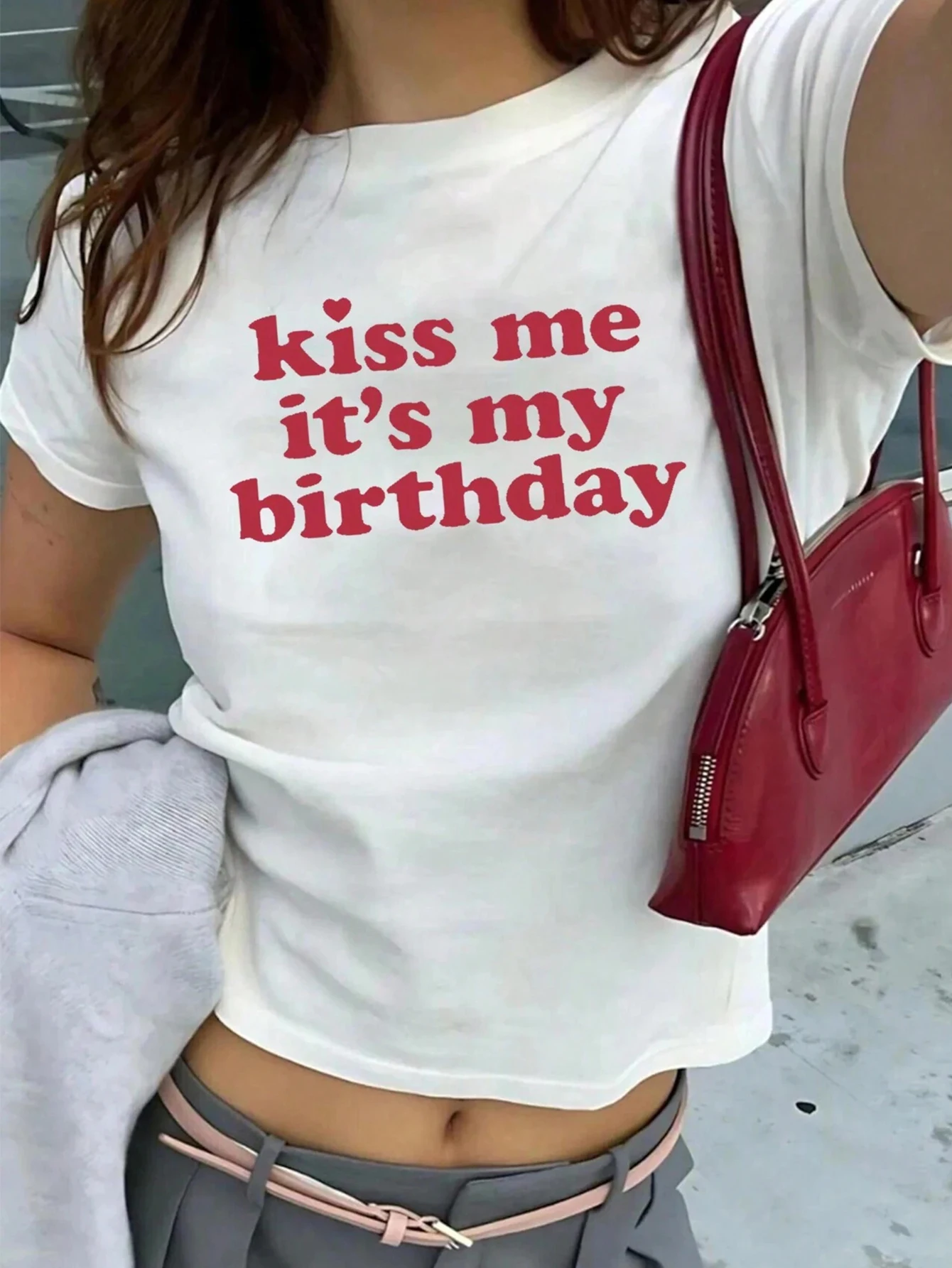 Women's sweet girl Casual Birthday-Themed Slogan Print Fitted Short-Sleeved Short Dress, Y2K Retro Style