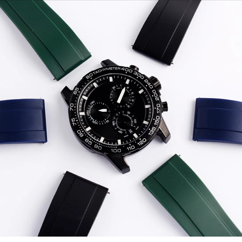 22MM Quick release soft Silicone Watchband 1853 Men For TissoT T125 Rubber Watch strap T125617A Black Knight Watchband bracelet