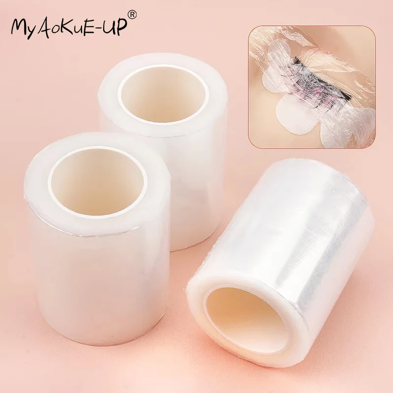 1 rollo de cubierta transparente para cejas, película conservante, película para tatuaje, maquillaje permanente para tatuaje, pestañas, labios, suministros de película transparente