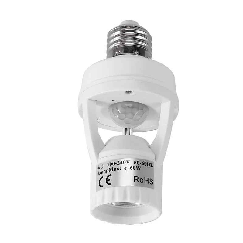 

A19F-8X AC110-220V 360 Degrees Pir Induction Motion Sensor IR Infrared Human E27 Plug Socket Switch Base LED Bulb Lamp Holder