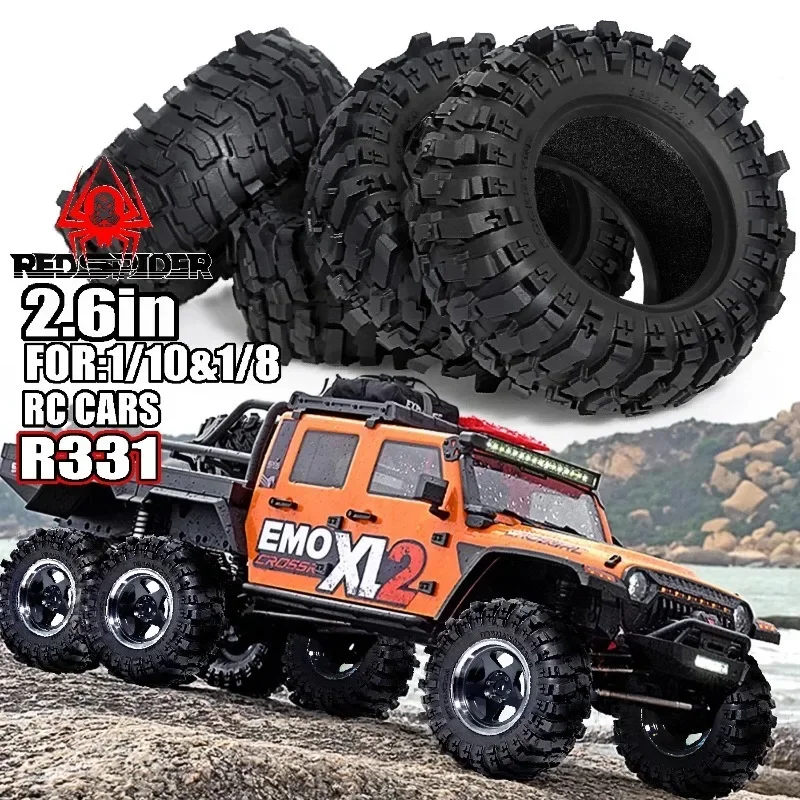 

2.6in Crawler Tires 132x58mm Rubber Tyres Gift Foam for 1/7 1/8 1/10 RC Car Ralaro Ryft Yikong Axial TRXS SCX10 Yeti Capra