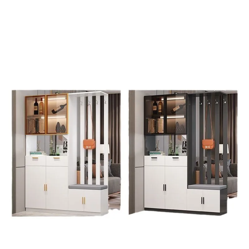 

Italian light luxury entrance cabinet shoe integrated modern simple living room screen entrance partition