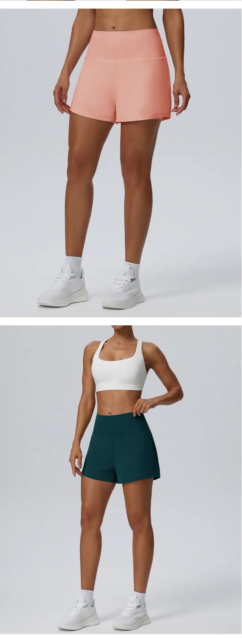 Women's Summer Loose Running Shorts 2-in-1Quick Dry Athletic Yoga Gym Shorts with Pockets Yoga Fitness Sports Shorts