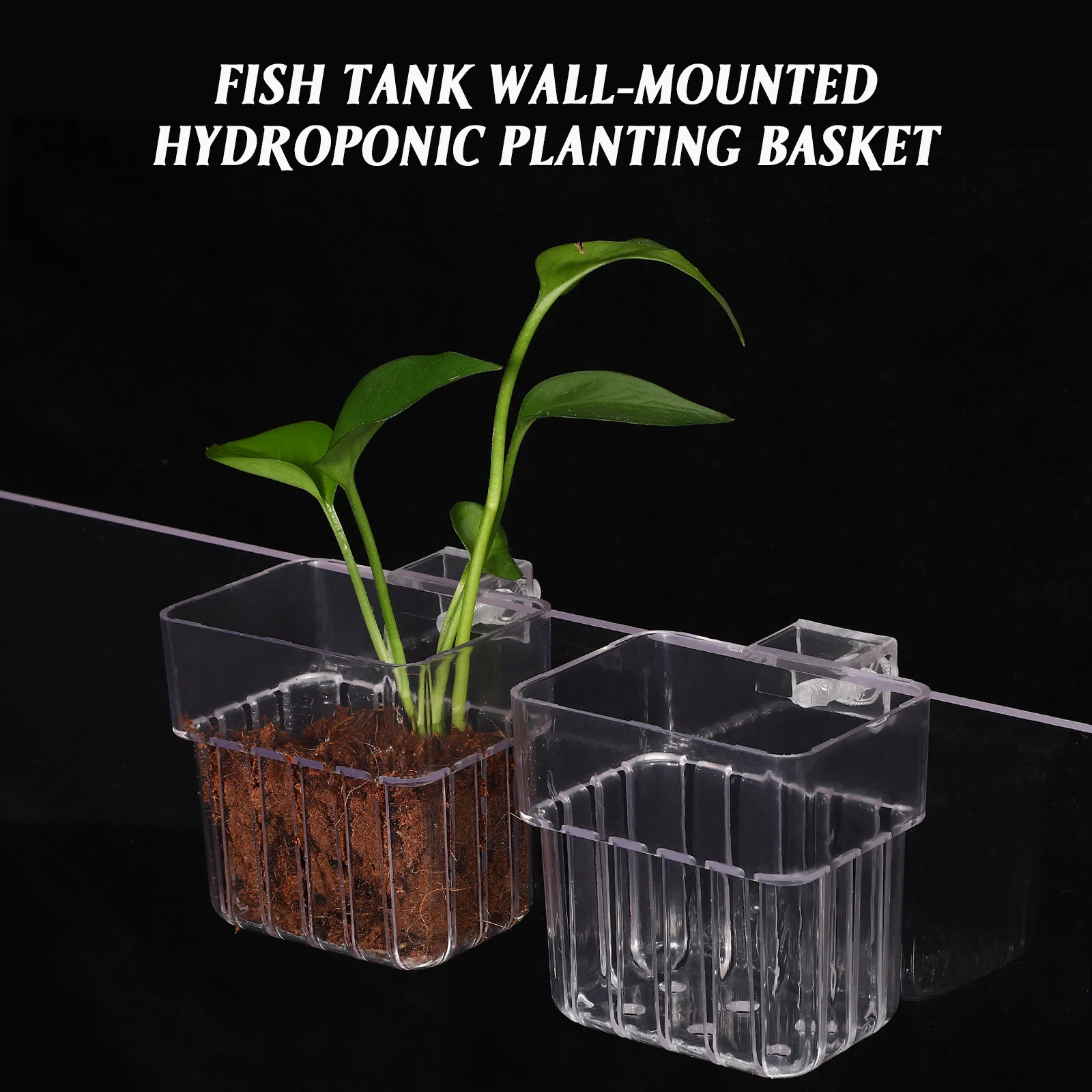 

4Pcs Aquarium Planting Cups Transparent Hanging Plant Holders for Fish Tanks with Screw Fixtures No Tools Needed Stable Grip