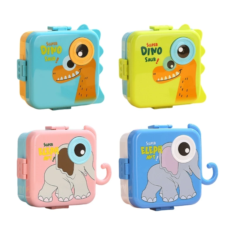 

Plastic Lunch Container for Kids Cartoon Theme Children Meal Box with Dividers Dropship