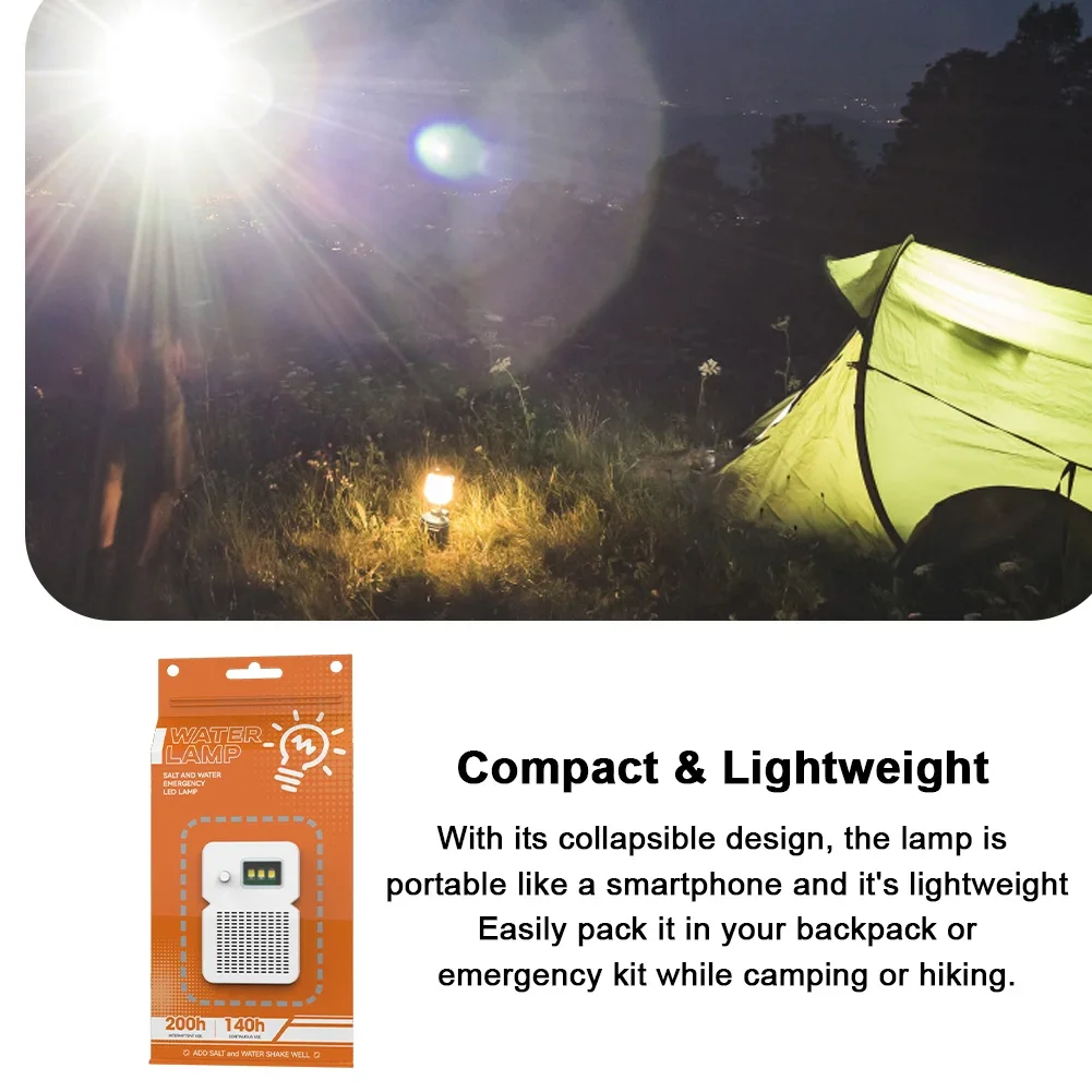 Portable Camping Lamp Salt Water Outdoor LED Emergency Lamp for Camping Night Fishing Lamp Energy Saving Lamp Travel Supplies