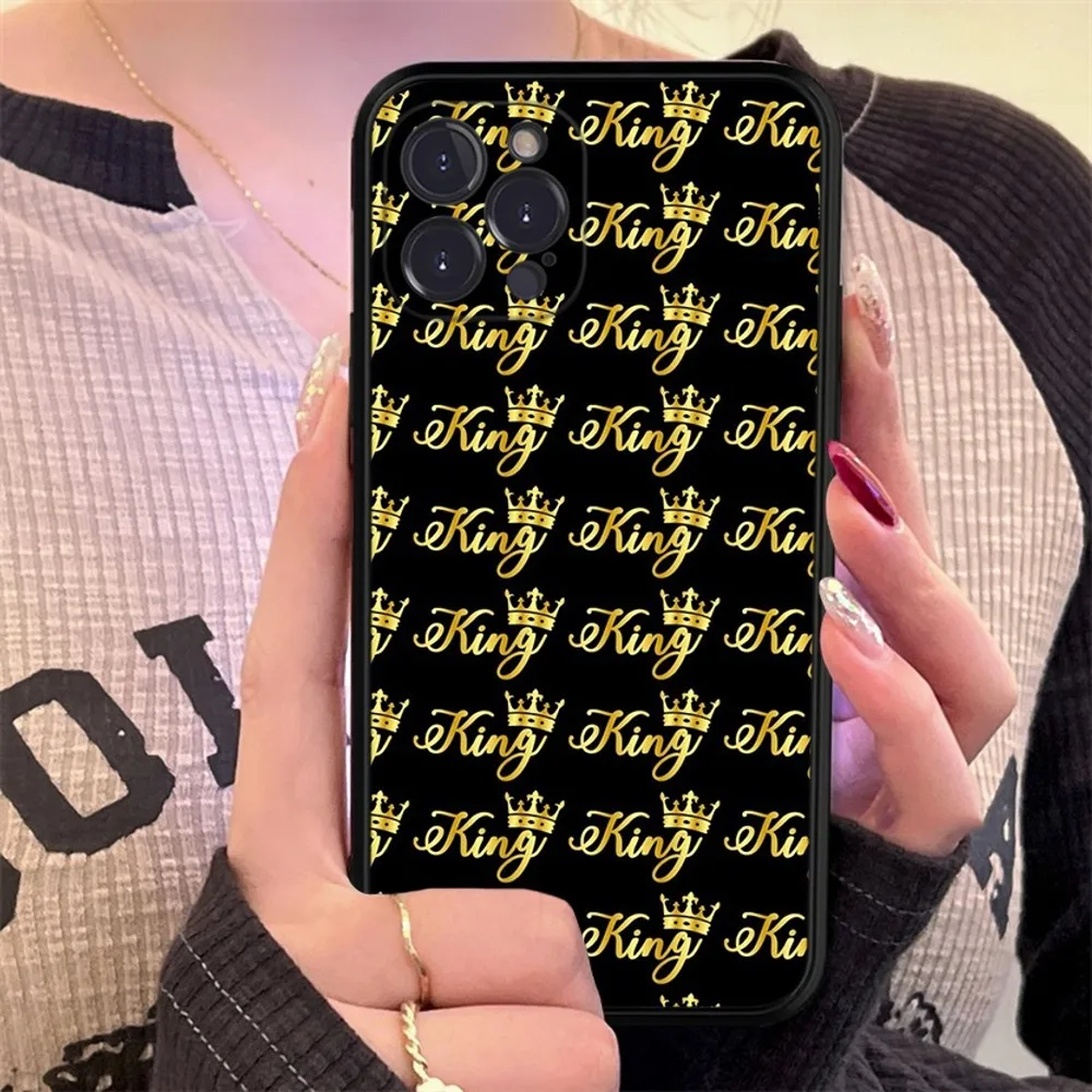 King Queen Princess Phone Case Silicone Soft for iphone 15 14 13 12 11 Pro Mini XS MAX 8 7 6 Plus X XS XR Cover image 6