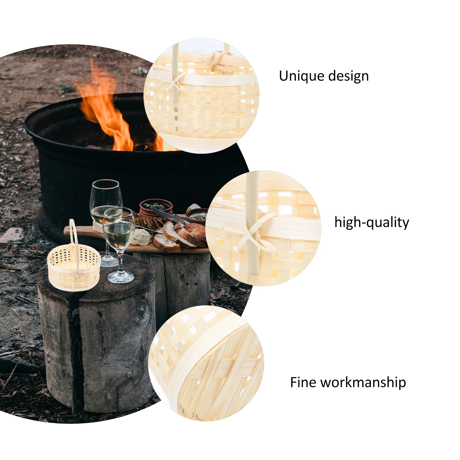 

2 Pcs Mini Bamboo Hand Baskets Woven Storage Decor Floral Arrangement Home Office Wedding Party Garden Gift Use for Decoration