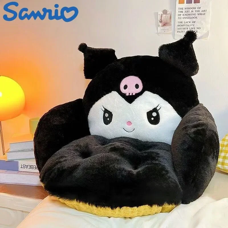 

Sanrio Kuromi Cinnamoroll зимняя плюшевая полукруглая черная мультяшная модель офисное общежитие Нескользящая подушка для стула