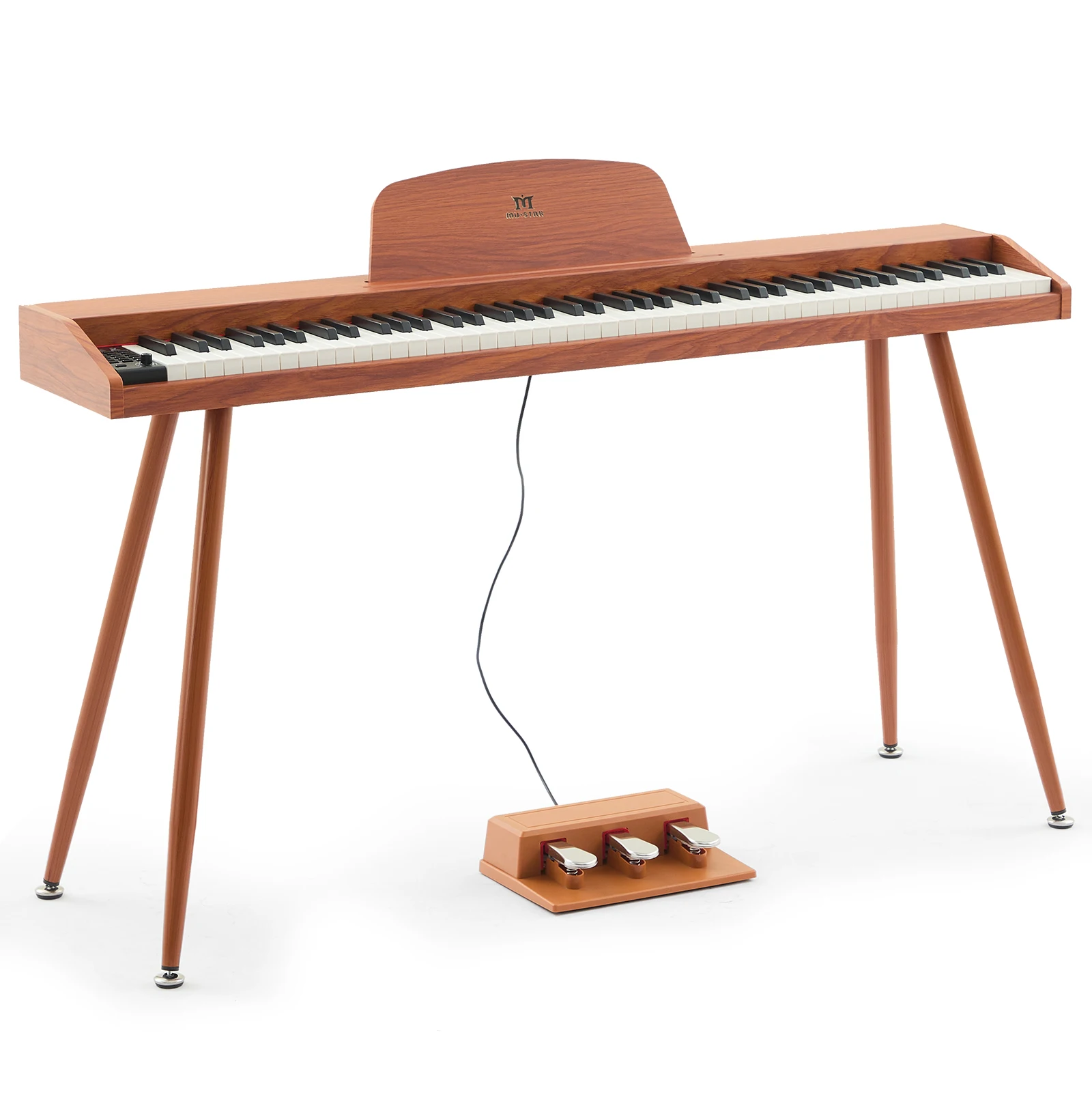 MUSTAR Piano Keyboard Semi Weighted with 800 Tones, 600 Rhythms, 80 Demo, 3-Pedal Unit, Furniture Stand, USB MIDI, Wireless Connection