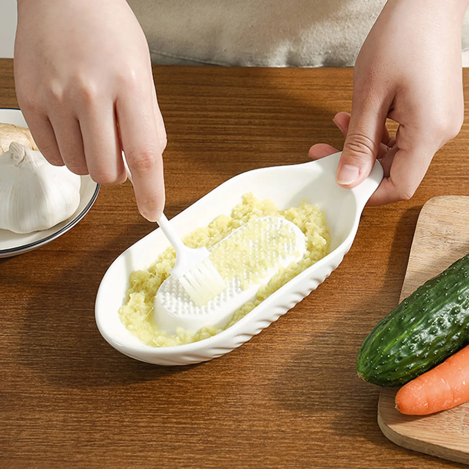 Ceramics Grater Plate for Ginger Garlic Onion Cheese Lemon Chocolate Vegetables and Fruits for Kitchen Tool