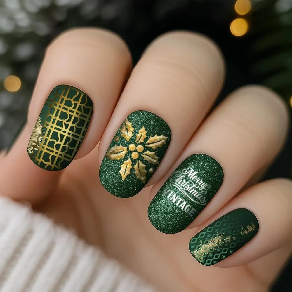 5Pcs Christmas Nail Art Stamping Plate Template Set