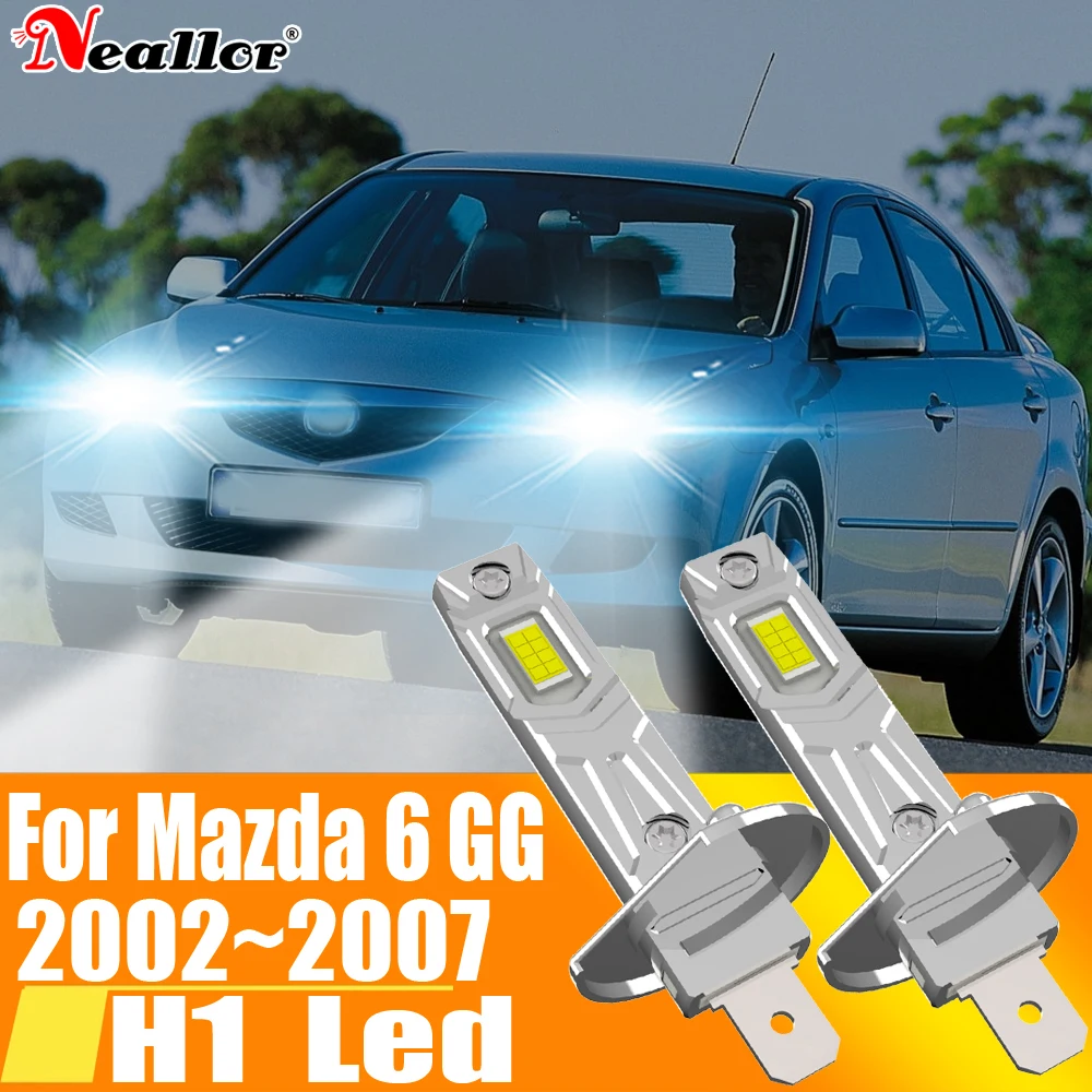 

2pcs H1 Led Headlight Canbus Bulb Car Light High Power Auto Fog Diode Moto Driving Running Lamp 12V 55W For Mazda 6 GG 2002~2007