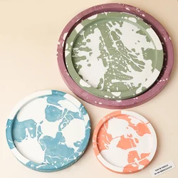 Large Round Tray Silicone Mold DIY Coaster Plaster Molds Vase Base Concrete Resin Storage Plate Craft Casting Molds Home Decor