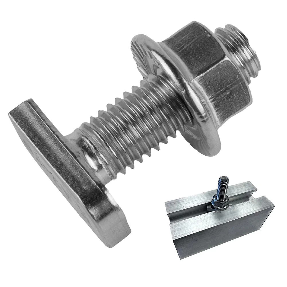 Hammer Head Screw T Type Screw Flange Nut For Mounting Rail High Quality Stainless Steel Fastening Accessories