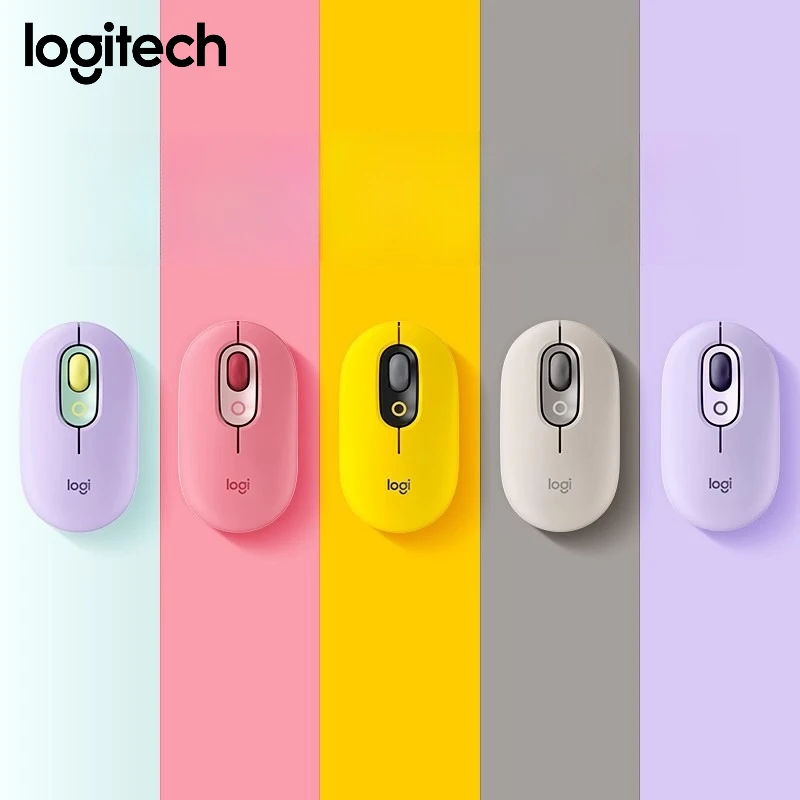 

Logitech M350 POP Wireless Mouse lightweight Dual Mode Bluetooth 2.4GHz Silent Scroll 18-Month Battery for Office Home Travel