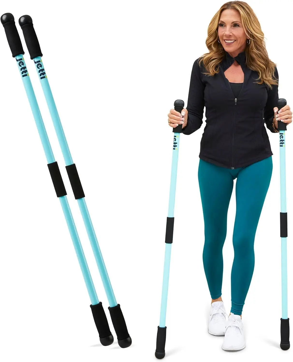 

Weighted Walking Sticks – 1.2lb Each Ergonomic Hiking Poles for Balance & Stability – Durable Trekking Poles for Seniors