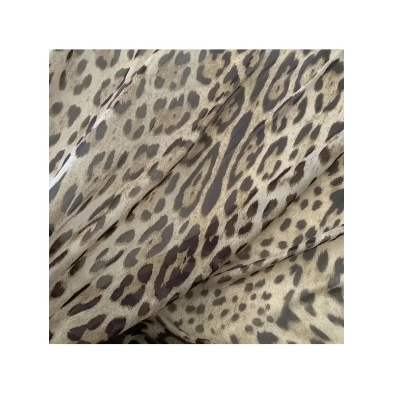 Classic Leopard Print High-quality Chiffon Clothing Fabric for Dress Scarves Polyester Handmade Diy Designer Fabrics 145x50cm