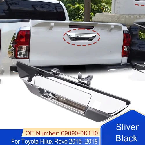 Manija de puerta trasera Exterior de maletero para Toyota Hilux Revo 2015 2016 2017 2018 negro o cromado 69090-0K120 690900K120