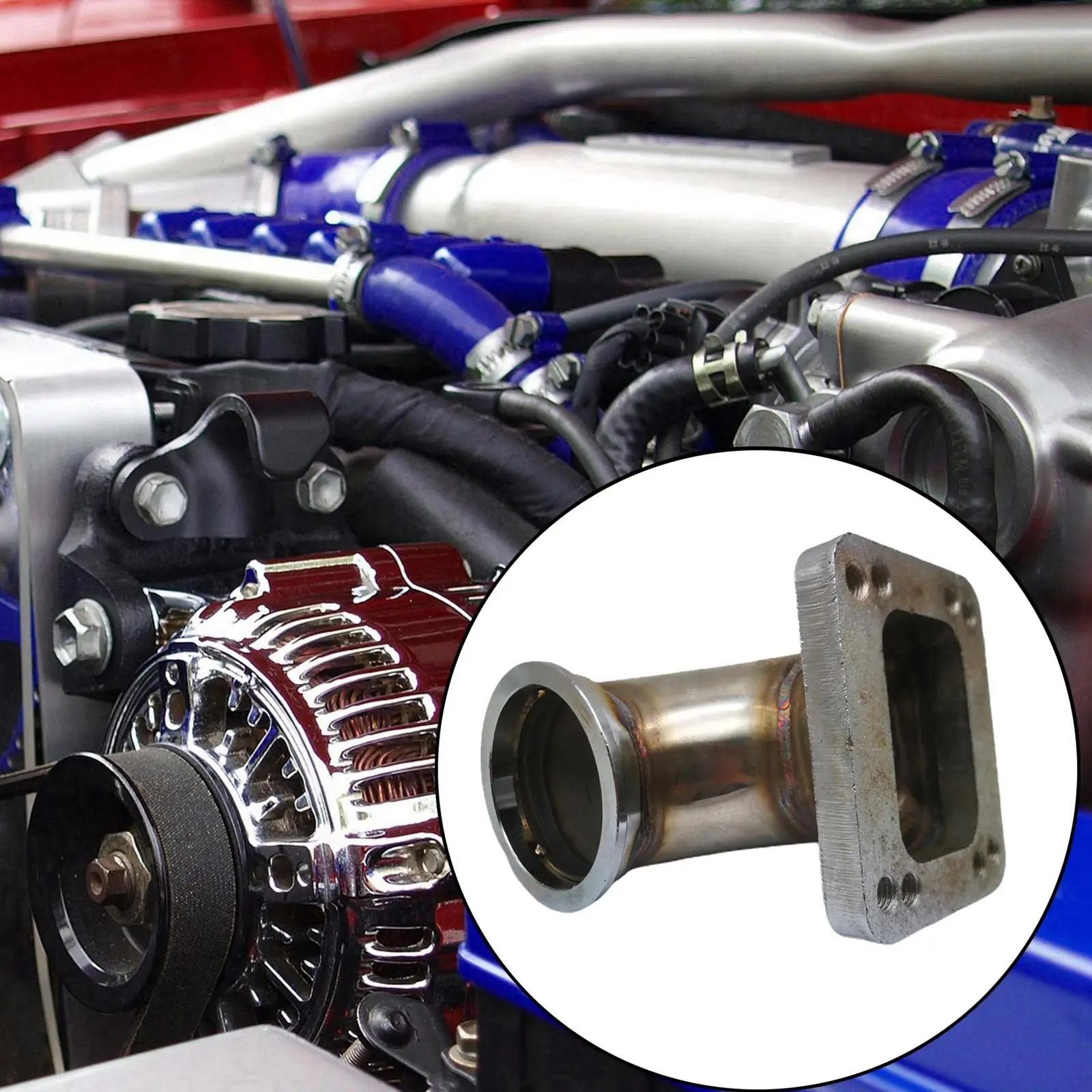 Kit de brida adaptador de codo de 90 grados con banda en V de 2,5" para vehículo práku T3 T4 Turbo