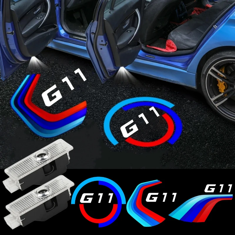 2PCS Auto Door Welcome Courtesy Decorative Lights Ghost Projector Shadow Lamp for BMW 7 Series G11 Logo 2016‑2023 Accessories