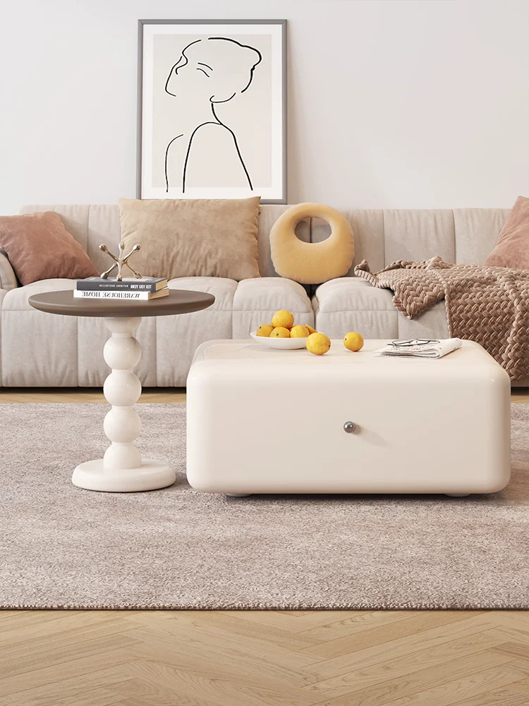 

Cream style coffee table, TV cabinet combination, living room, simple and simple sofa side table