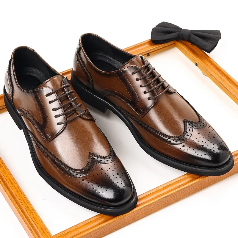 

Classic Men's Formal Shoes Fashion Casual Leather Shoe Retro Brogue Shoes Cow Leather Business Dress Shoes for Men Wedding Shoe
