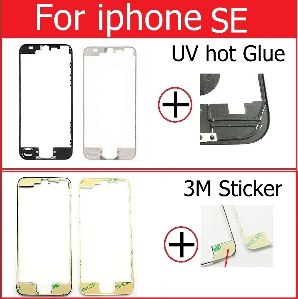Touch Screen Bezel Frame For iPhone 4 4s 5 5s 5c se 6 6s 7 plus Front Bezel Bracket Holder LCD frame +3M sticker or UV hot glue