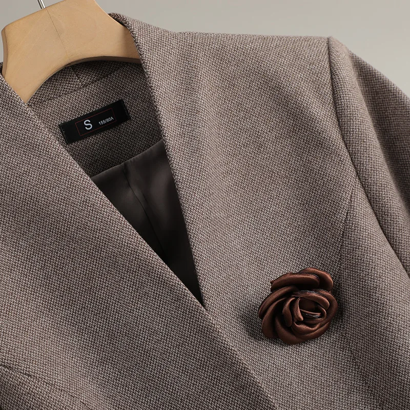 Woolen Blazer Women Autumn Winter Jacket 2026 New Fashion Ladies Office Formal Suit Jacket Coat Female Casual Tops Outerwear