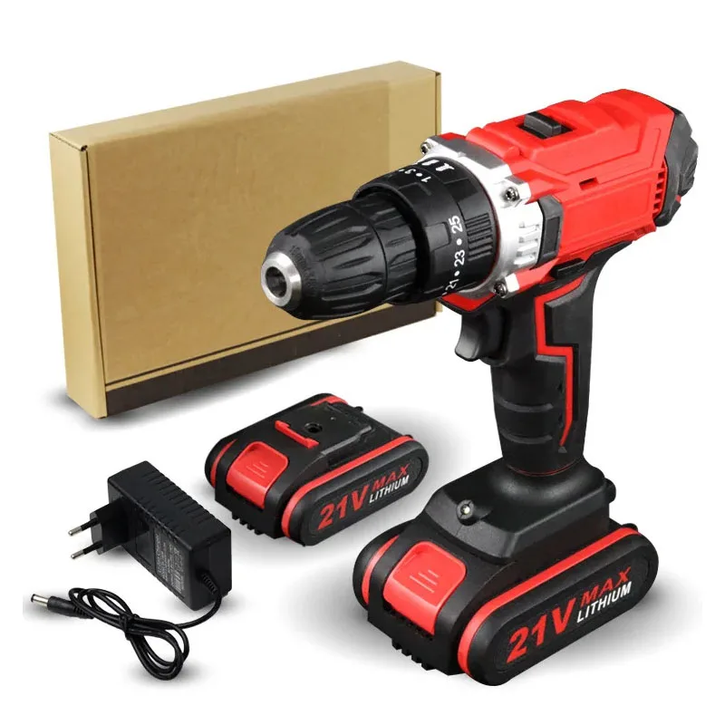 21V Cordless Electric Screwdriver 2 Functions Wireless Impact Drill Mini Lithium Battery Charging Hand DIY Electric Power Tools