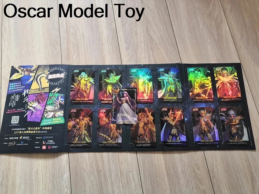 Saint Seiya Myth Cloth 30o Aniversário Golden Saint e Athena Limited Brilhando Cartão Exclusivo Gold Saint Figura Cartão 12 pçs/set