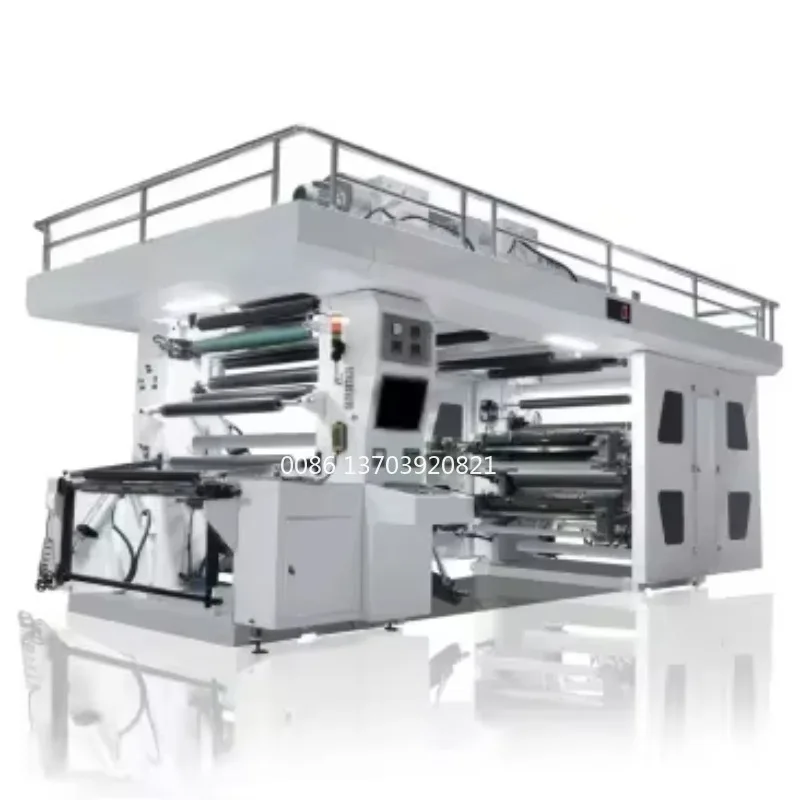 4 Colors High Accuracy Central Drum Packaging Pe Bopp Pvc Pp Pe Non-woven Flexographic Printers Plastic Printing Machine